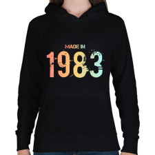 PRINTFASHION 1983 - Női kapucnis pulóver - Fekete női pulóver, kardigán