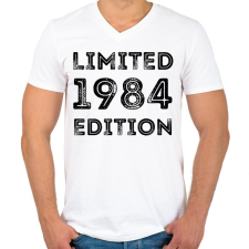 PRINTFASHION 1984 - Férfi V-nyakú póló - Fehér férfi póló