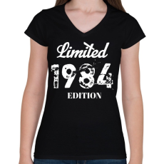 PRINTFASHION 1984 - Női V-nyakú póló - Fekete