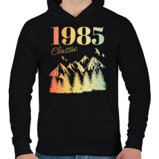 PRINTFASHION 1985 - Férfi kapucnis pulóver - Fekete