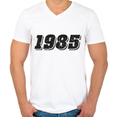 PRINTFASHION 1985 - Férfi V-nyakú póló - Fehér