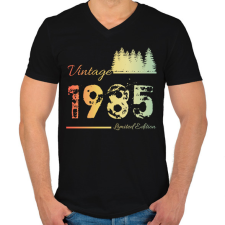 PRINTFASHION 1985 - Férfi V-nyakú póló - Fekete férfi póló