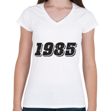 PRINTFASHION 1985 - Női V-nyakú póló - Fehér női póló