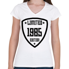 PRINTFASHION 1985 - Női V-nyakú póló - Fehér női póló