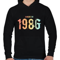 PRINTFASHION 1986 - Férfi kapucnis pulóver - Fekete