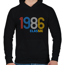PRINTFASHION 1986 - Férfi kapucnis pulóver - Fekete