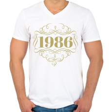 PRINTFASHION 1986 - Férfi V-nyakú póló - Fehér