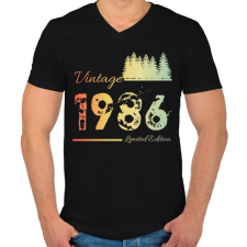 PRINTFASHION 1986 - Férfi V-nyakú póló - Fekete férfi póló