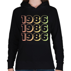 PRINTFASHION 1986 - Női kapucnis pulóver - Fekete