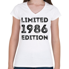PRINTFASHION 1986 - Női V-nyakú póló - Fehér női póló