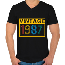 PRINTFASHION 1987 - Férfi V-nyakú póló - Fekete férfi póló