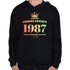 PRINTFASHION 1987 - Gyerek kapucnis pulóver - Fekete
