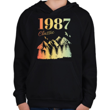 PRINTFASHION 1987 - Gyerek kapucnis pulóver - Fekete gyerek pulóver, kardigán