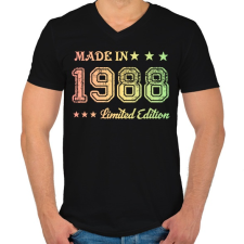 PRINTFASHION 1988 - Férfi V-nyakú póló - Fekete férfi póló