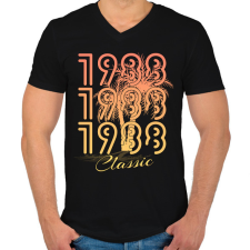 PRINTFASHION 1988 - Férfi V-nyakú póló - Fekete férfi póló