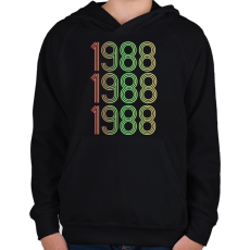 PRINTFASHION 1988 - Gyerek kapucnis pulóver - Fekete