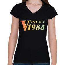 PRINTFASHION 1988 - Női V-nyakú póló - Fekete női póló