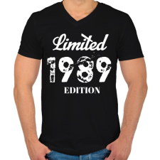 PRINTFASHION 1989 - Férfi V-nyakú póló - Fekete férfi póló