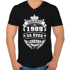 PRINTFASHION 1989 - Férfi V-nyakú póló - Fekete férfi póló