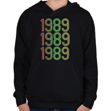PRINTFASHION 1989 - Gyerek kapucnis pulóver - Fekete