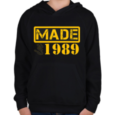 PRINTFASHION 1989 - Gyerek kapucnis pulóver - Fekete