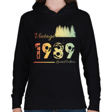 PRINTFASHION 1989 - Női kapucnis pulóver - Fekete