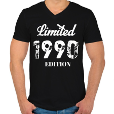 PRINTFASHION 1990 - Férfi V-nyakú póló - Fekete férfi póló