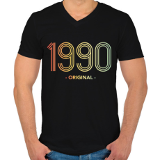 PRINTFASHION 1990 - Férfi V-nyakú póló - Fekete