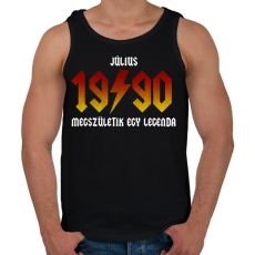 PRINTFASHION 1990 JÚLIUS - LEGENDA SZÜLETIK (ACDC STÍLUS) - Férfi atléta - Fekete