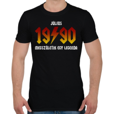 PRINTFASHION 1990 JÚLIUS - LEGENDA SZÜLETIK (ACDC STÍLUS) - Férfi póló - Fekete férfi póló