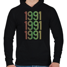 PRINTFASHION 1991 - Férfi kapucnis pulóver - Fekete férfi pulóver, kardigán