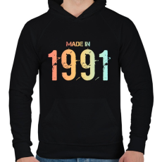 PRINTFASHION 1991 - Férfi kapucnis pulóver - Fekete