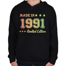 PRINTFASHION 1991 - Gyerek kapucnis pulóver - Fekete gyerek pulóver, kardigán