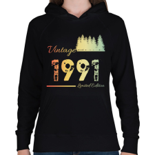 PRINTFASHION 1991 - Női kapucnis pulóver - Fekete női pulóver, kardigán