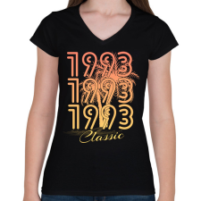 PRINTFASHION 1993 - Női V-nyakú póló - Fekete női póló