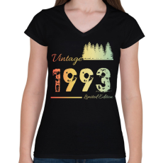 PRINTFASHION 1993 - Női V-nyakú póló - Fekete