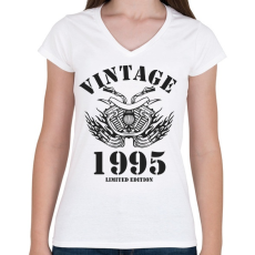 PRINTFASHION 1995 - Női V-nyakú póló - Fehér