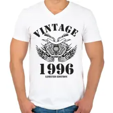 PRINTFASHION 1996 - Férfi V-nyakú póló - Fehér férfi póló