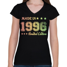 PRINTFASHION 1996 - Női V-nyakú póló - Fekete női póló