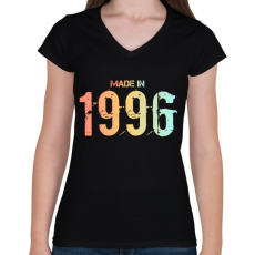 PRINTFASHION 1996 - Női V-nyakú póló - Fekete