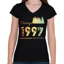 PRINTFASHION 1997 - Női V-nyakú póló - Fekete női póló