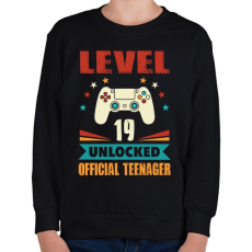 PRINTFASHION 19 éves gamer - Gyerek pulóver - Fekete