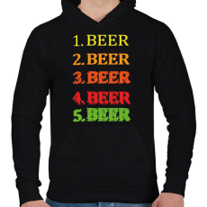 PRINTFASHION 1-5 Beer - Férfi kapucnis pulóver - Fekete