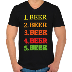 PRINTFASHION 1-5 Beer - Férfi V-nyakú póló - Fekete