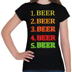 PRINTFASHION 1-5 Beer - Női póló - Fekete