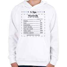 PRINTFASHION #1 Apa összetevők - Gyerek kapucnis pulóver - Fehér gyerek pulóver, kardigán