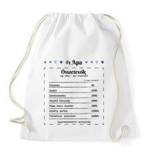 PRINTFASHION #1 Apa összetevők - Sportzsák, Tornazsák - Fehér tornazsák