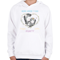 PRINTFASHION 1 éve együtt - Névvel, számmal - Gyerek kapucnis pulóver - Fehér
