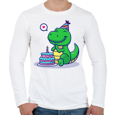 PRINTFASHION 1 éves dínó baba - Férfi hosszú ujjú póló - Fehér