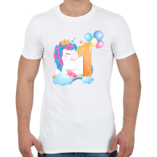 PRINTFASHION 1 éves unikornis - Férfi póló - Fehér férfi póló